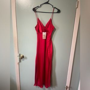 Zara Midi slip dress satin effect fabric with spaghetti straps - Never worn
